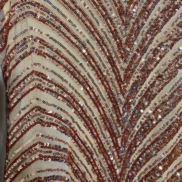 Shein zip back Chevron Sequin Bodysuit - Picture 3 of 12